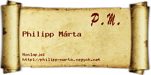 Philipp Márta névjegykártya